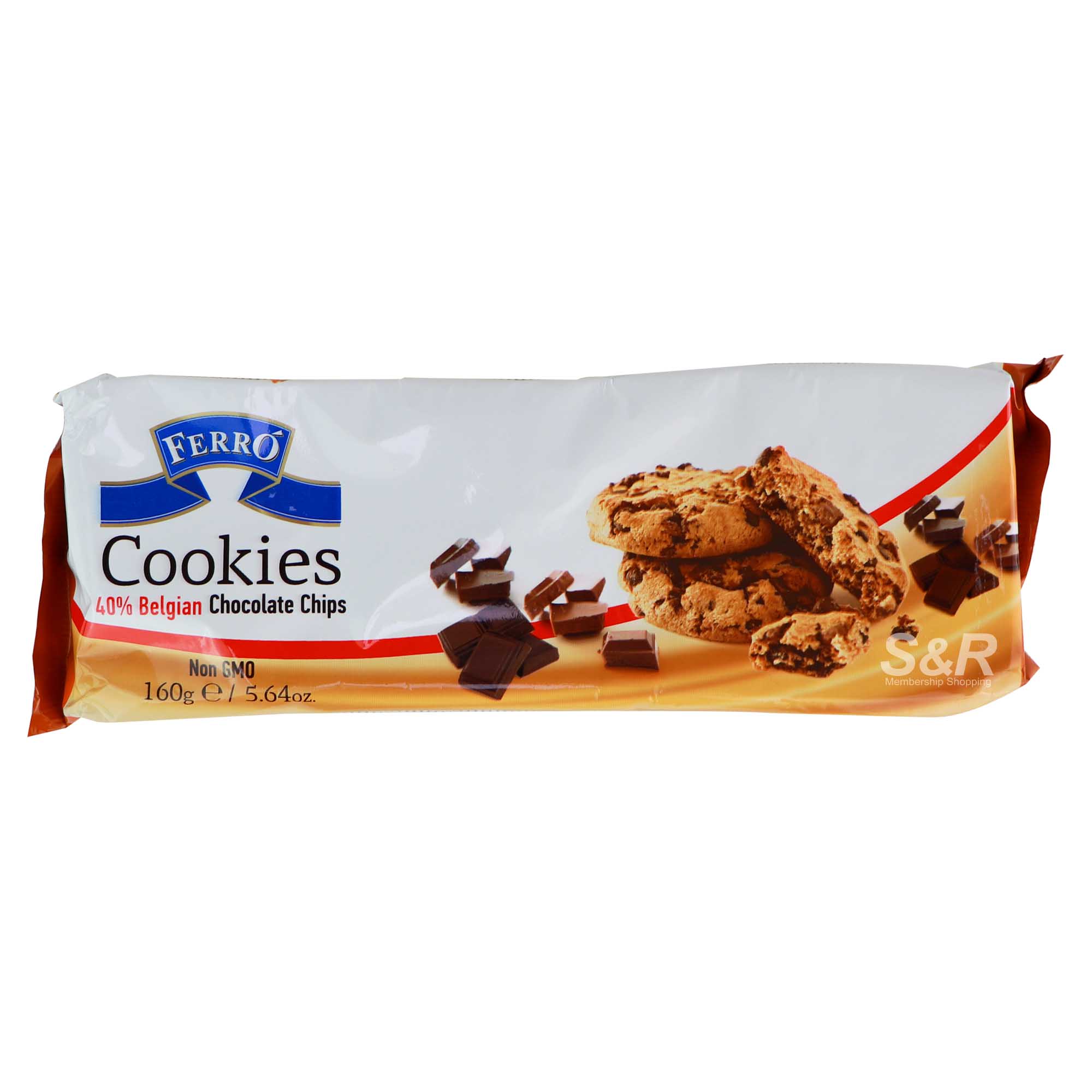 Ferro 40% Belgian Chocolate Chip Cookies 160g Ferro 40% Belgian Chocolate Chip Cookies 160g